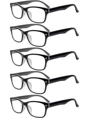Colorful Blue Light Blocking Reading Glasses - 5 Pack, Spring Hinge, Unisex